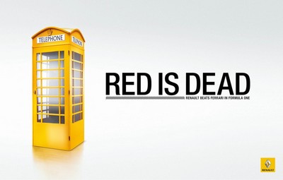 Cabina amarilla del anuncio de Renault