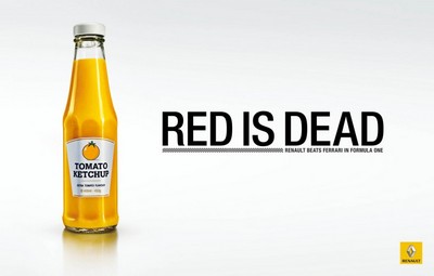 Bote de Ketchup amarillo del anuncio de Renault