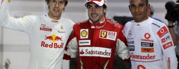 Alonso, Hamilton y Vettel