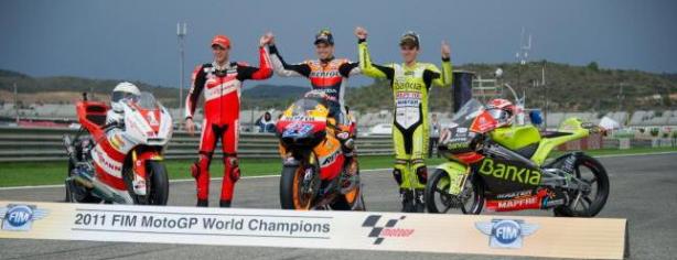 Campeones de las tres categorías en 2011/ lainformacion.com/ Getty Images