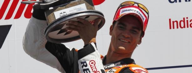 Dani Pedrosa en el podio de Indianápolis/ Repsolmedia