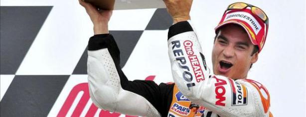 Dani Pedrosa en el podio de Sachsenring/ lainformacion.com/ EFE