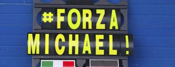 Cartel de ánimo de Ferrari a Michael Schumacher