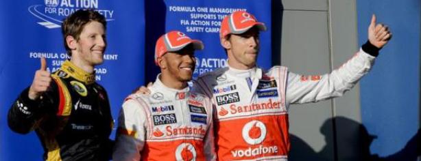 Lewis Hamilton, Jenson Button y Roamin Grosjean/ lainformacion.com/ EFE