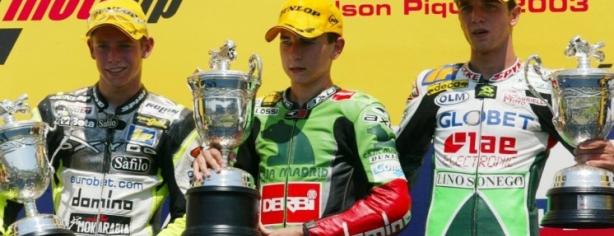 Jorge Lorenzo en su primer podio, en 2003/ MotoGP