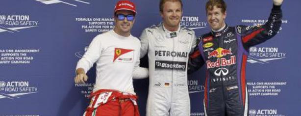 Rosber, Alonso y Vettel en Bahrein/ laionformacion.com