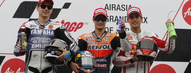 Lorenzo, Pedrosa y Bautista en el podio de MotoGP