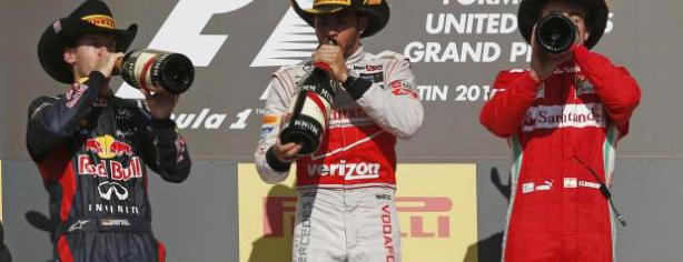 Hamilton, Vettel y Alonso en el podio de Austin/ lainformacion.com/ Reuters