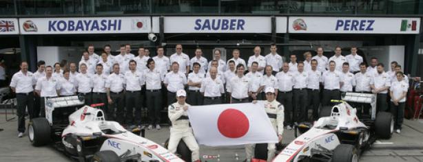 El equipo Sauber muestra su apoyo a Japón
