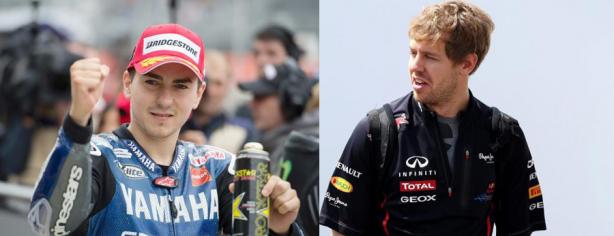 Jorge Lorenzo y Sebastian Vettel
