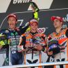 Márquez, Rossi y Pedrosa en el podio de Jerez