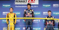 Carlos Sainz Jr. en el podio de Alemania