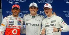 Lewis Hamilton, Nico Rosberg y Michael Schumacher/ lainformacion.com/ EFE