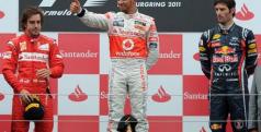 Fernando Alonso en el podio del GP de Alemania