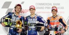 Lorenzo, Rossi y Márquez en el podio de Qatar/ lainformacion