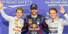 Webber, Vettel y Rosberg en Yas Marina/ lainformacion.com