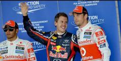 Sebastian Vettel, Jenson Button y Lewis Hamilton/ lainformacion.com/ EFE