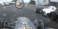 Momento en el que Vettel adelanta a Kobayashi con bandera amarilla
